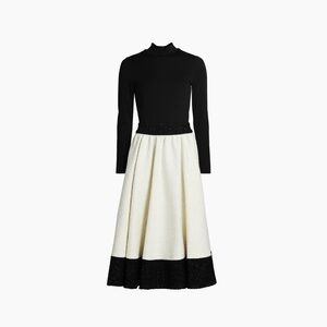 NWT Alice + Olivia Chara Two-Tone Tweed Midi-Dress